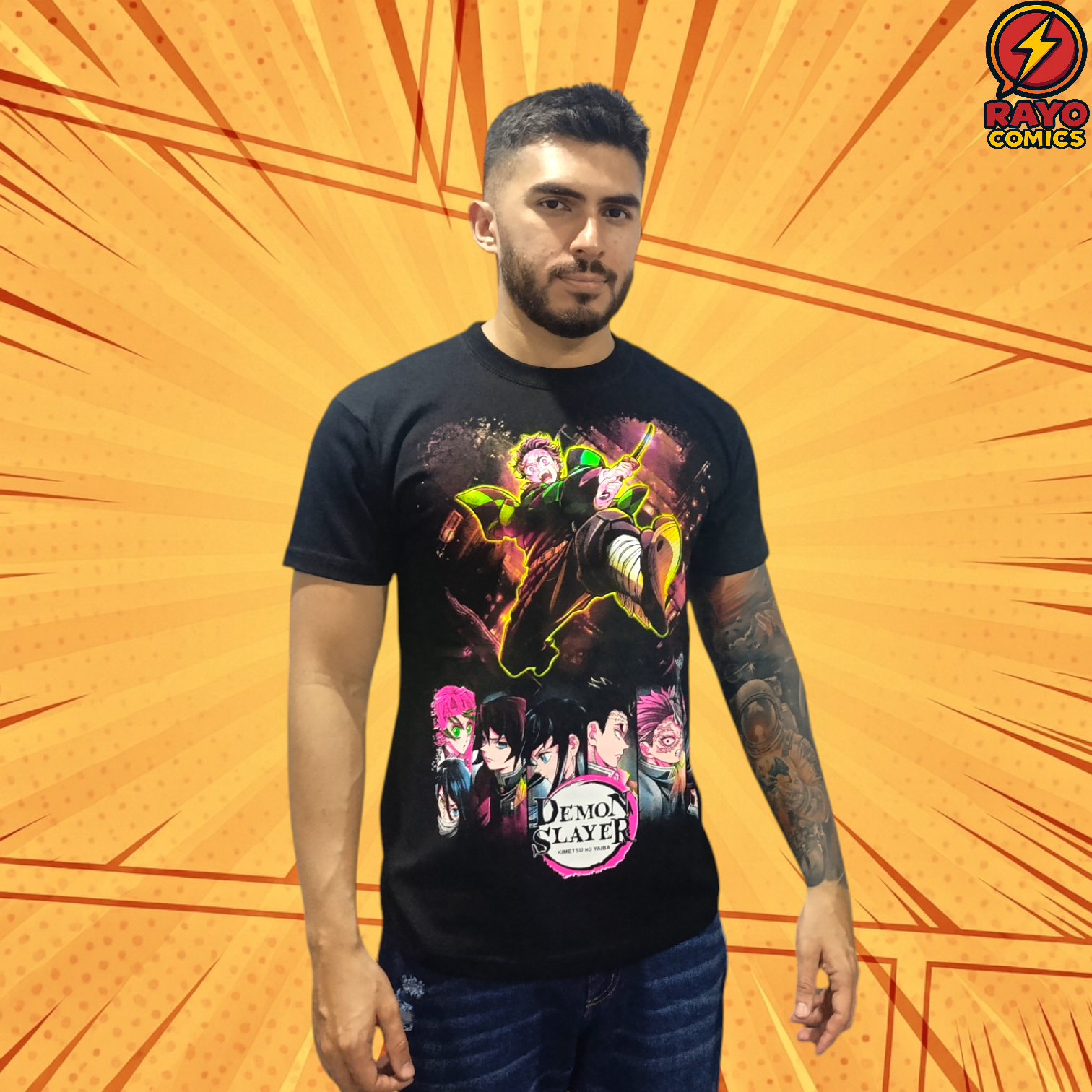 Camiseta estampada Demon Slayer Castillo